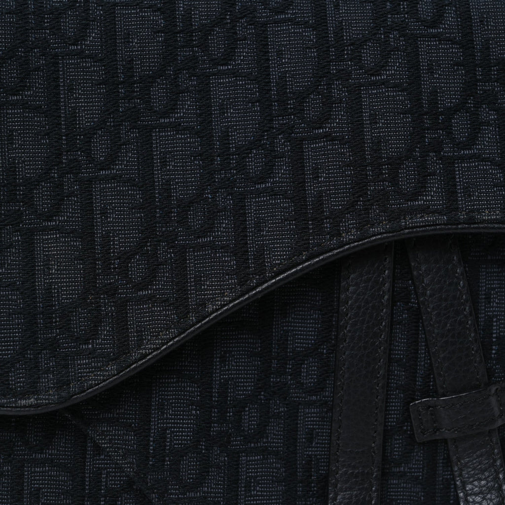 Oblique Mens Saddle Bag Black Blue