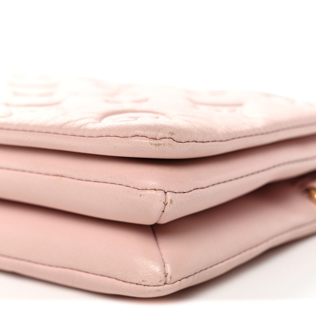 Lambskin Embossed Monogram Pochette Coussin Rose