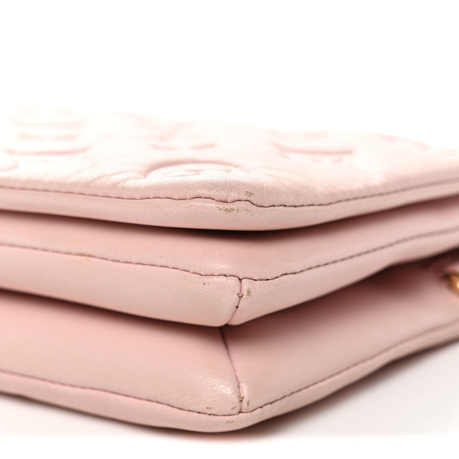 Lambskin Embossed Monogram Pochette Coussin Rose
