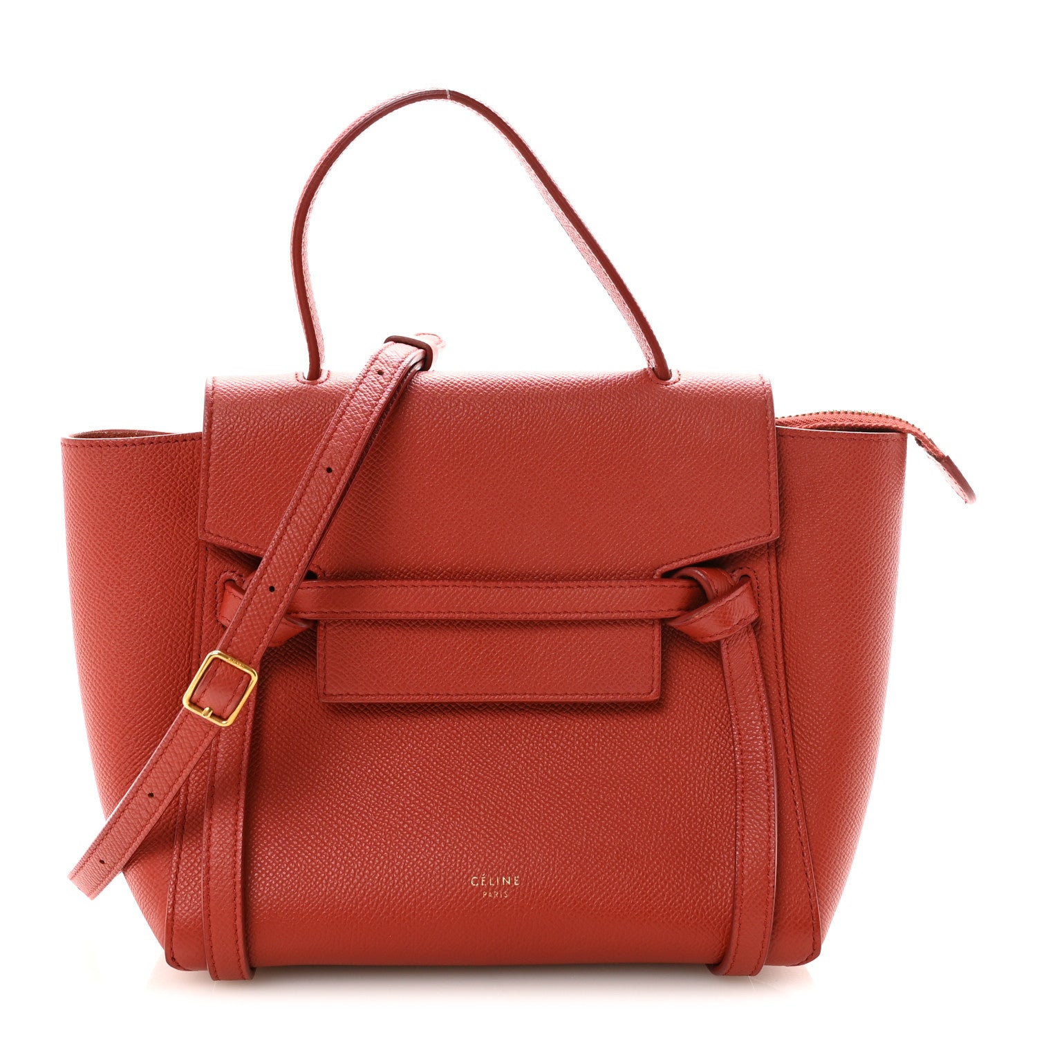 Grained Calfskin Nano Belt Bag Coral