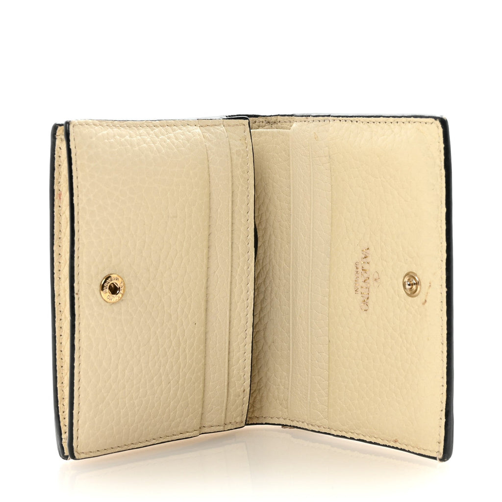 Calfskin Rockstud Bi-Fold  Holder Ivory