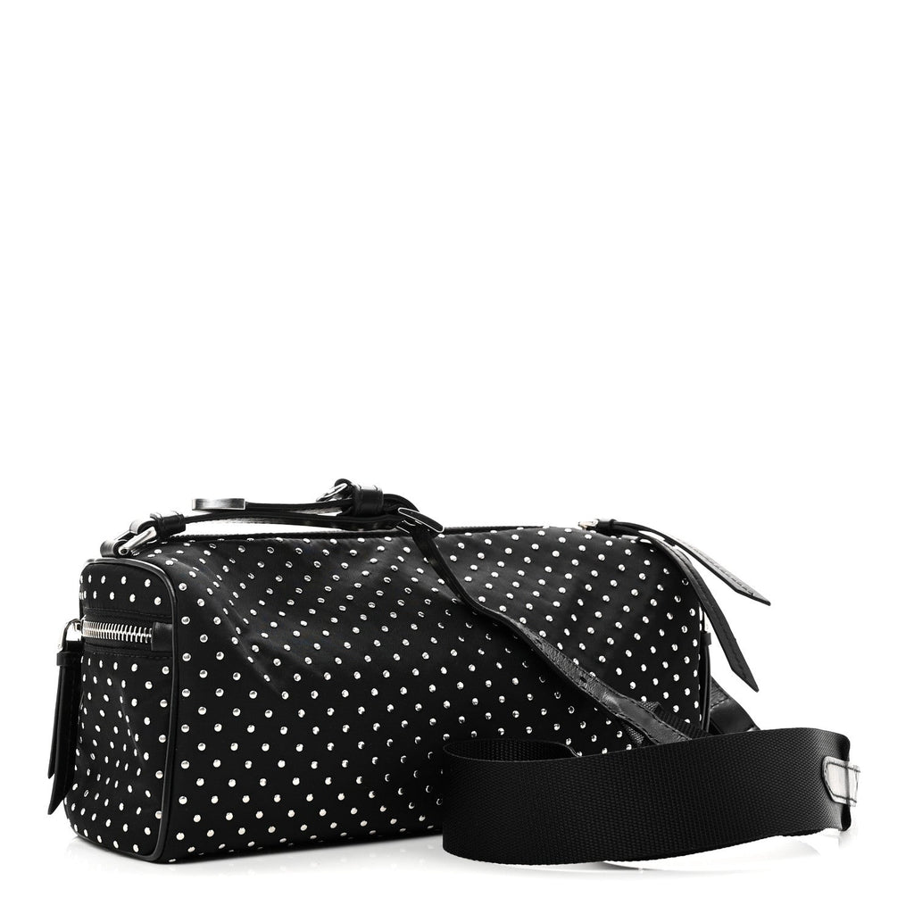 Re-Nylon Studded Shoulder Bag Black
