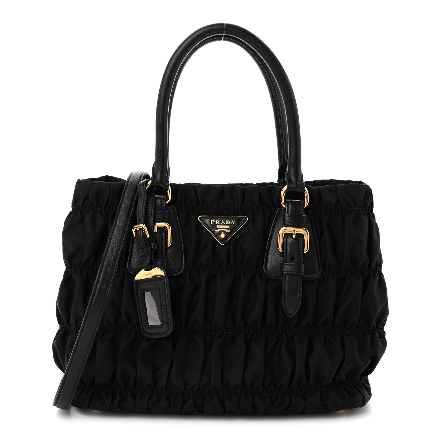 Tessuto Nylon Gaufre Tote Black
