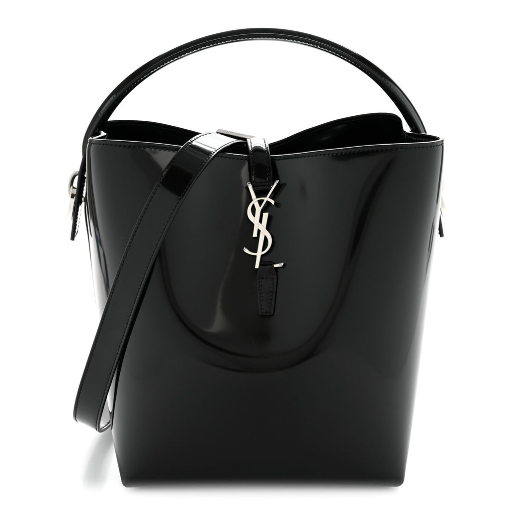 Patent Calfskin Le 37 Bucket Bag Black