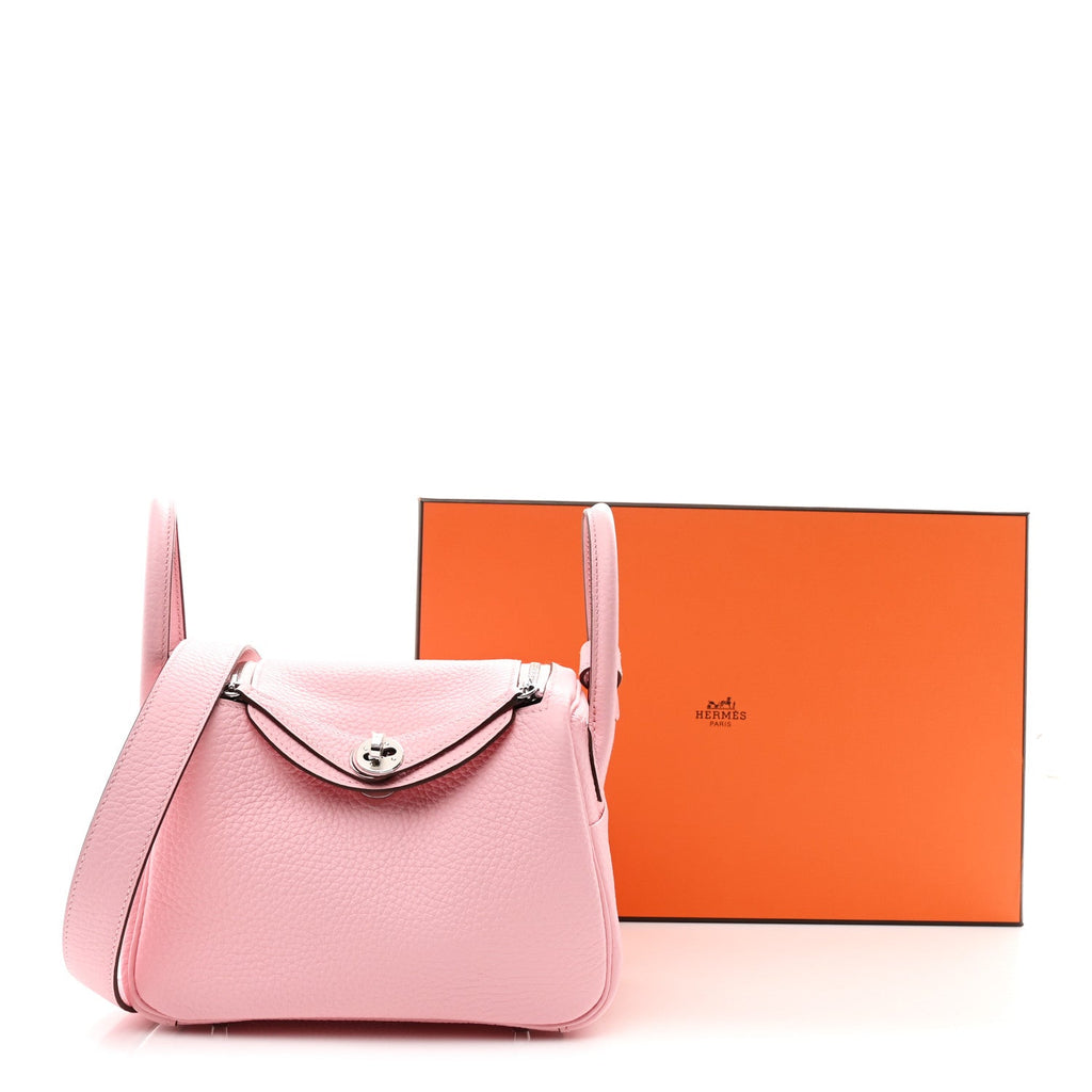 Taurillon Clemence Verso Mini Lindy 20 Rose Sakura Gris Perle