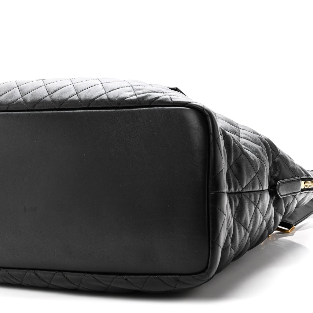 Calfskin Quilted ES Giant Travel Bag Black