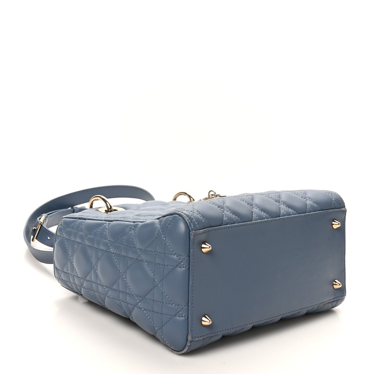 Lambskin Cannage Medium Lady Dior Denim Blue