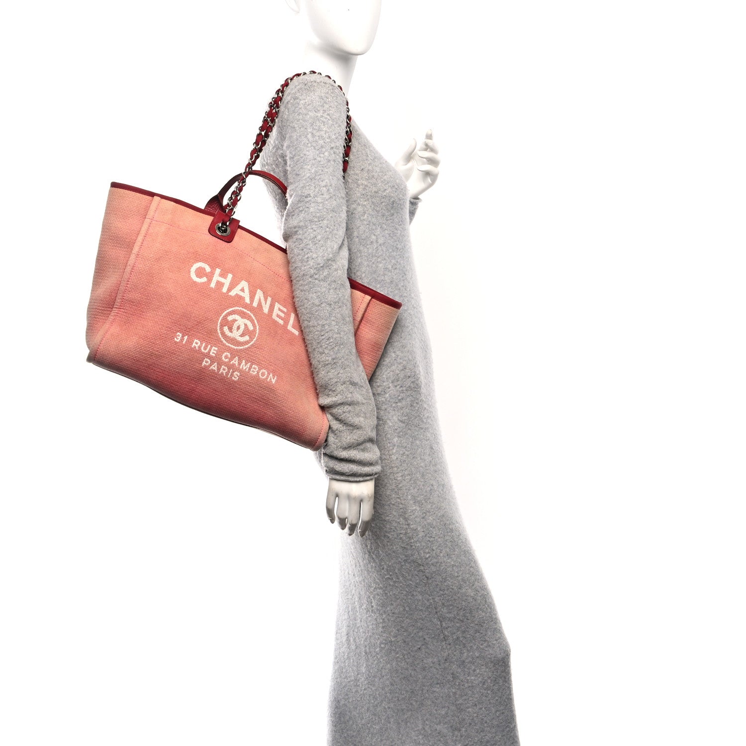 Canvas Large Deauville Tote Red