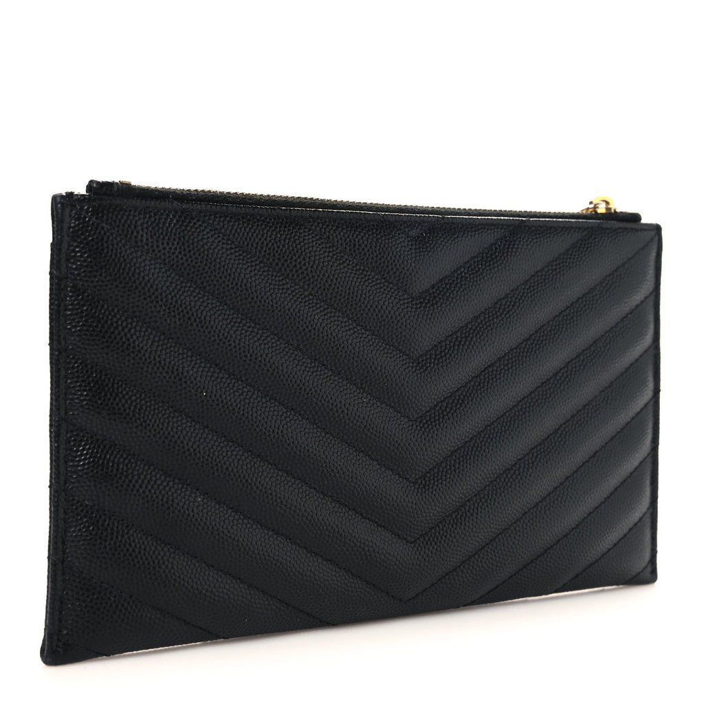 Grain De Poudre Chevron Monogram Bill Pouch Black