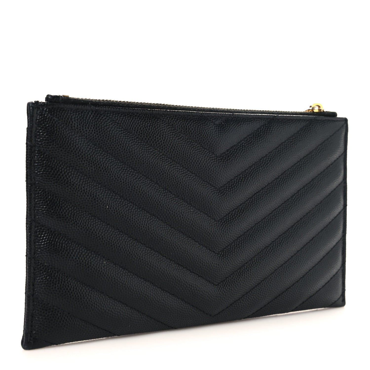 Grain De Poudre Chevron Monogram Bill Pouch Black