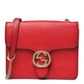 Dollar Calfskin Small Interlocking G Shoulder Bag Red