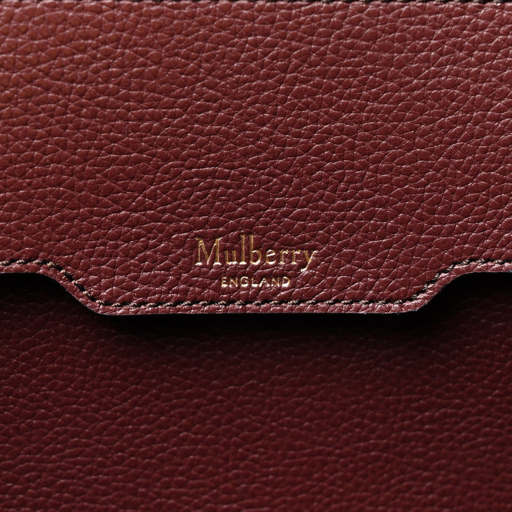 Small Classic Grain Bayswater Tote Burgundy Oxford Blue
