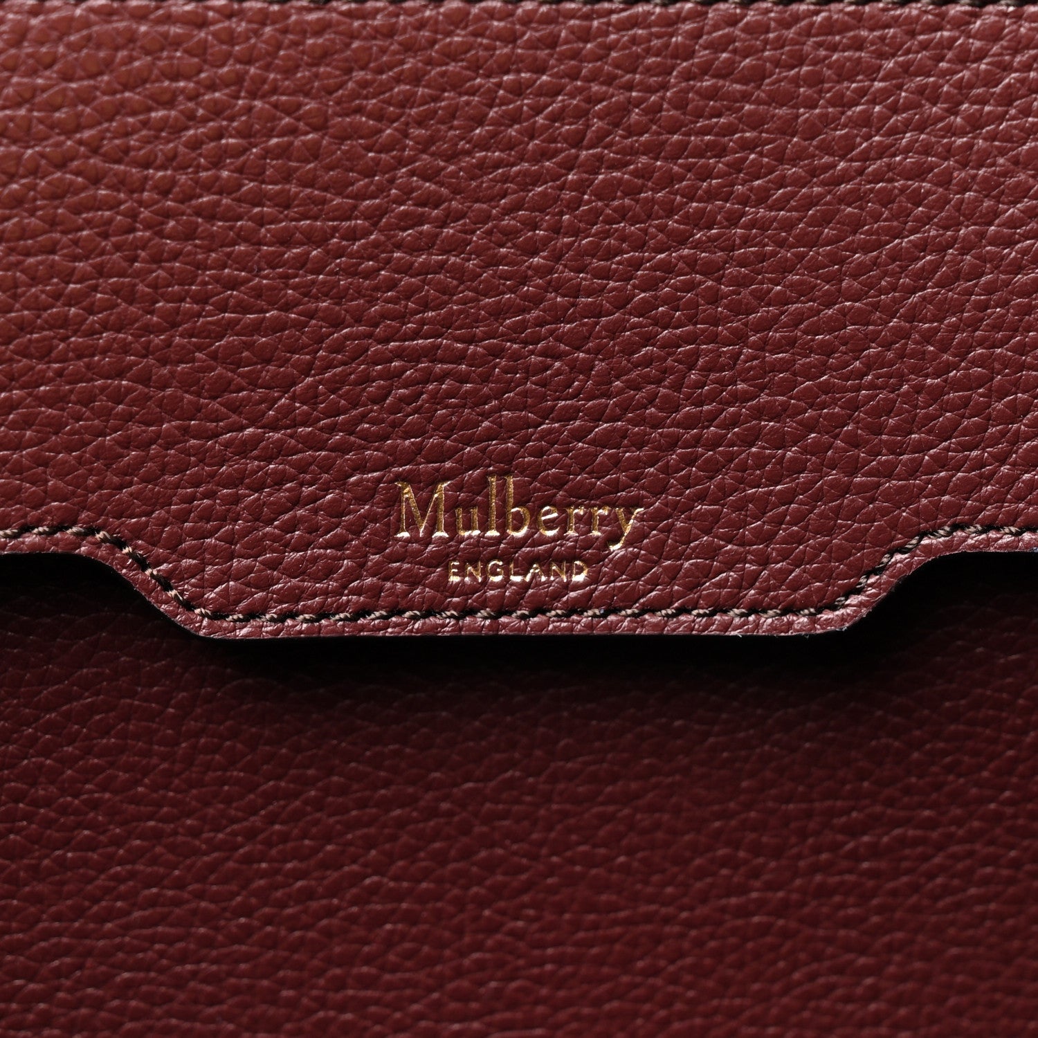 Small Classic Grain Bayswater Tote Burgundy Oxford Blue