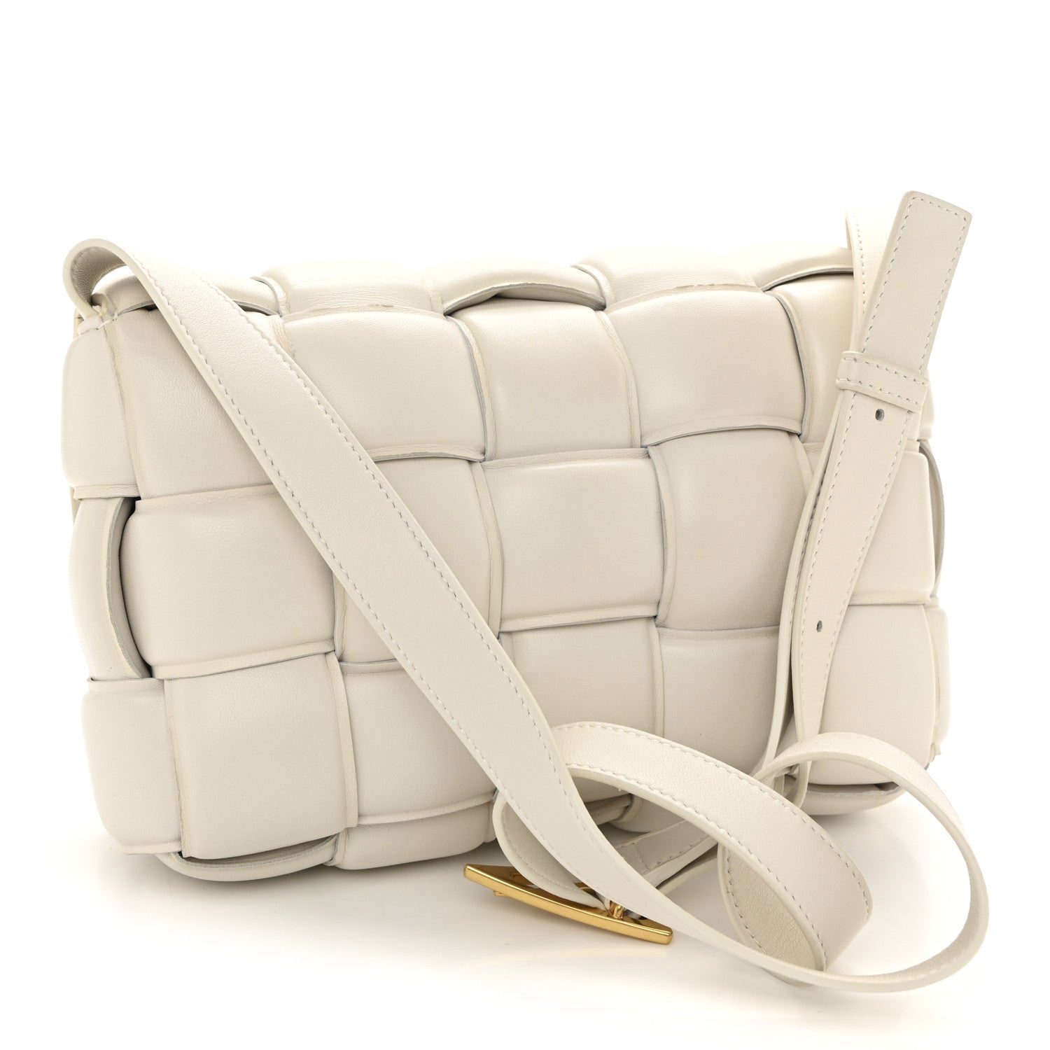 Nappa Maxi Intreccio Padded Cassette Crossbody Bag Chalk