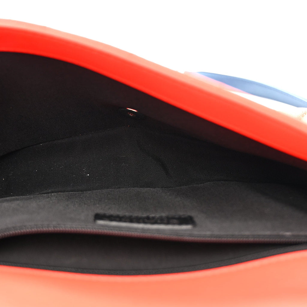 Lambskin Plexiglass Quilted Medium Cuba Color Flap Red Multicolor