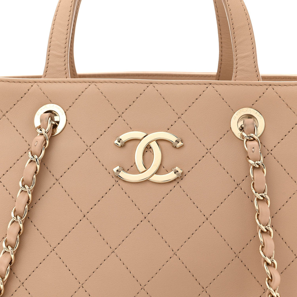 Calfskin Large Serial Shopper Tote Beige
