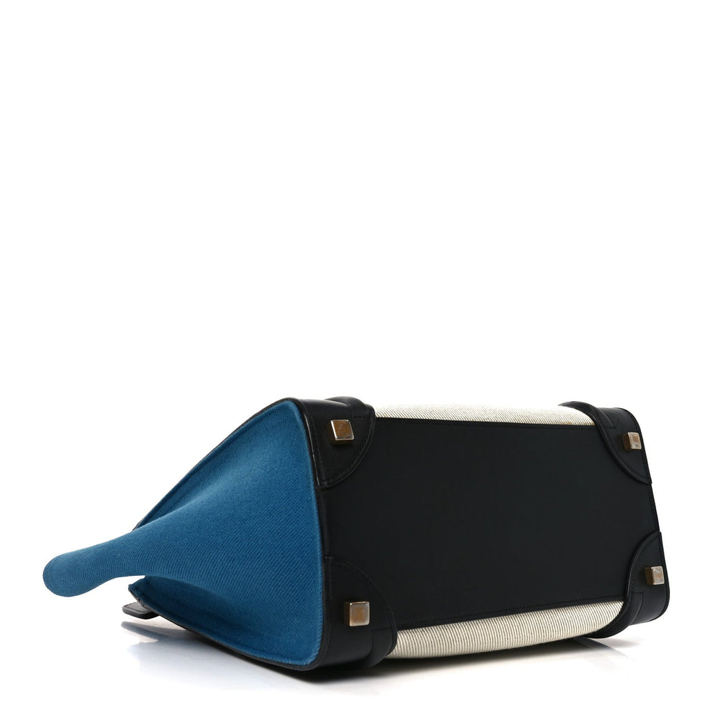 Canvas Smooth Calfskin Micro Tri-Color Luggage Royal