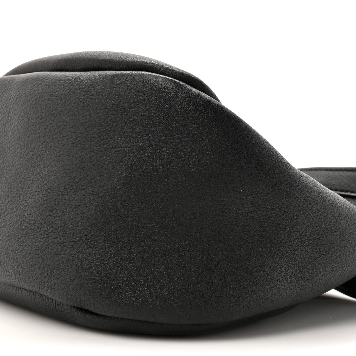 Grained Calfskin Small Slouchy Banana Bag Black