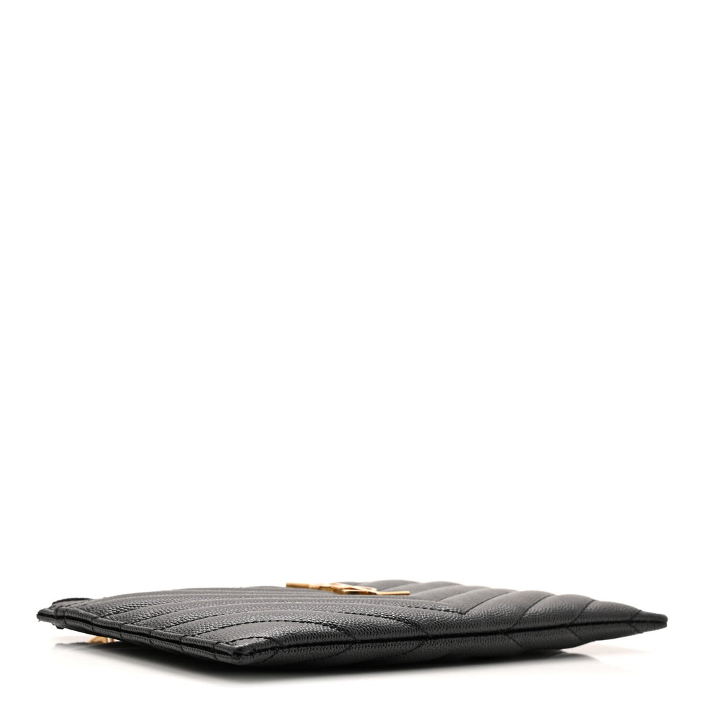 Grain De Poudre Chevron Monogram Bill Pouch Black