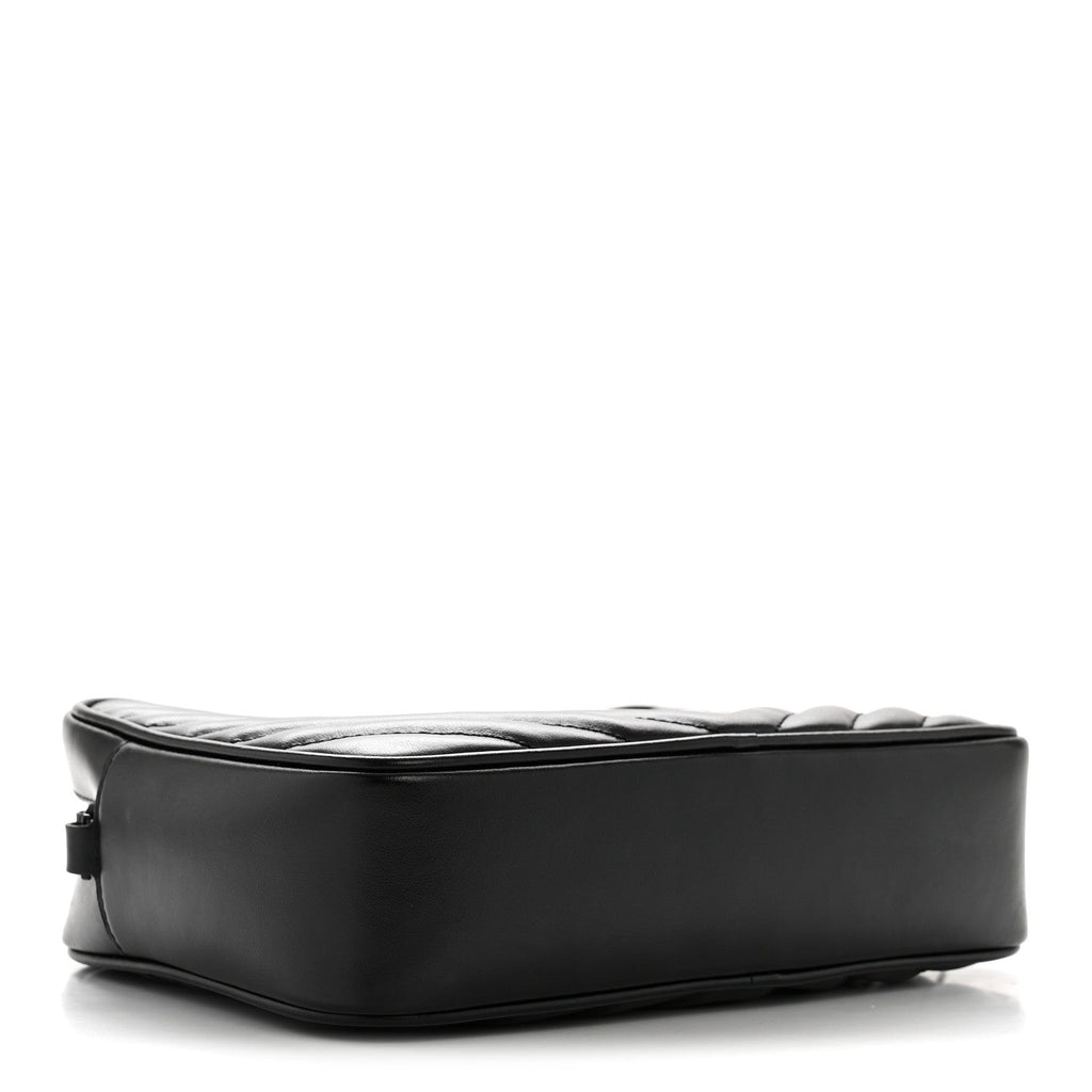 Calfskin Matelasse Monogram Monochrome Lou Camera Bag Black