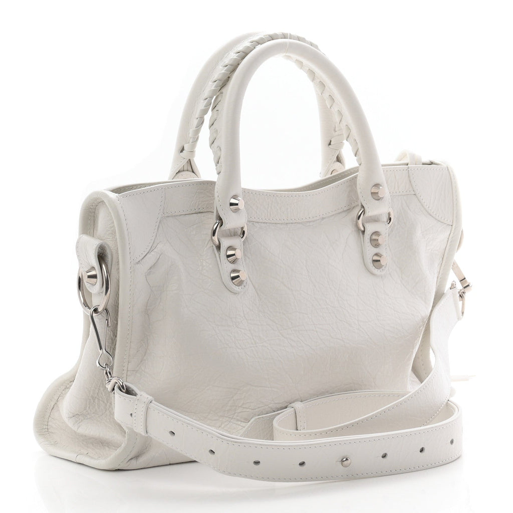 Agneau Arena Silver Hardware Small Le City Optic White