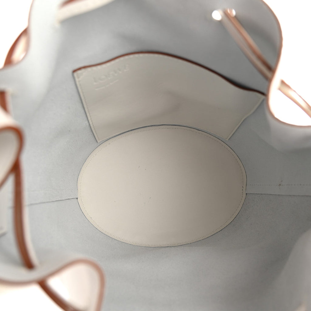 Calfskin Balloon Bucket Bag Soft White