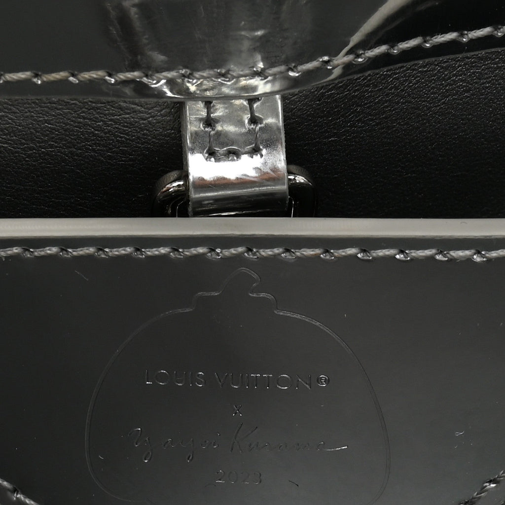 LV X YK Metallic Taurillon Brass Metal Dots Capucines BB Silver