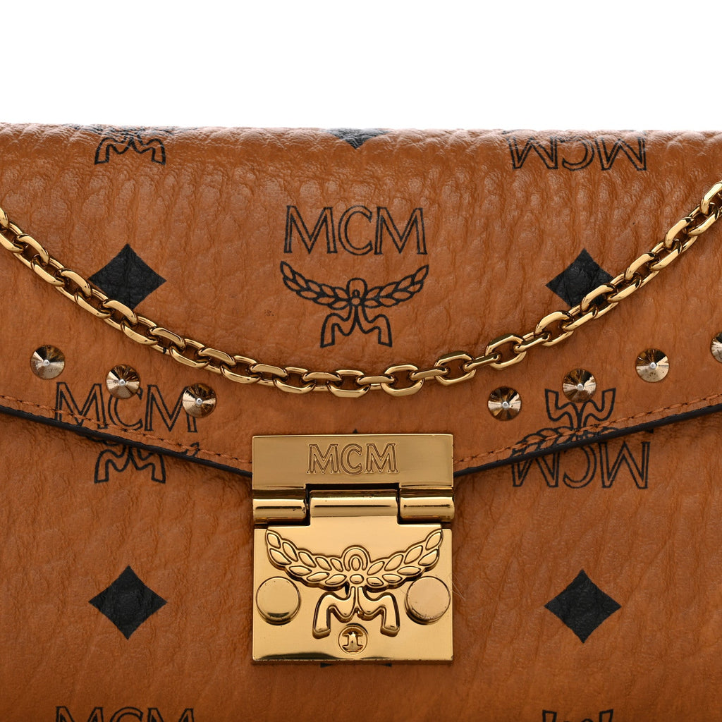Visetos Studded Patricia Wallet On Chain Cognac