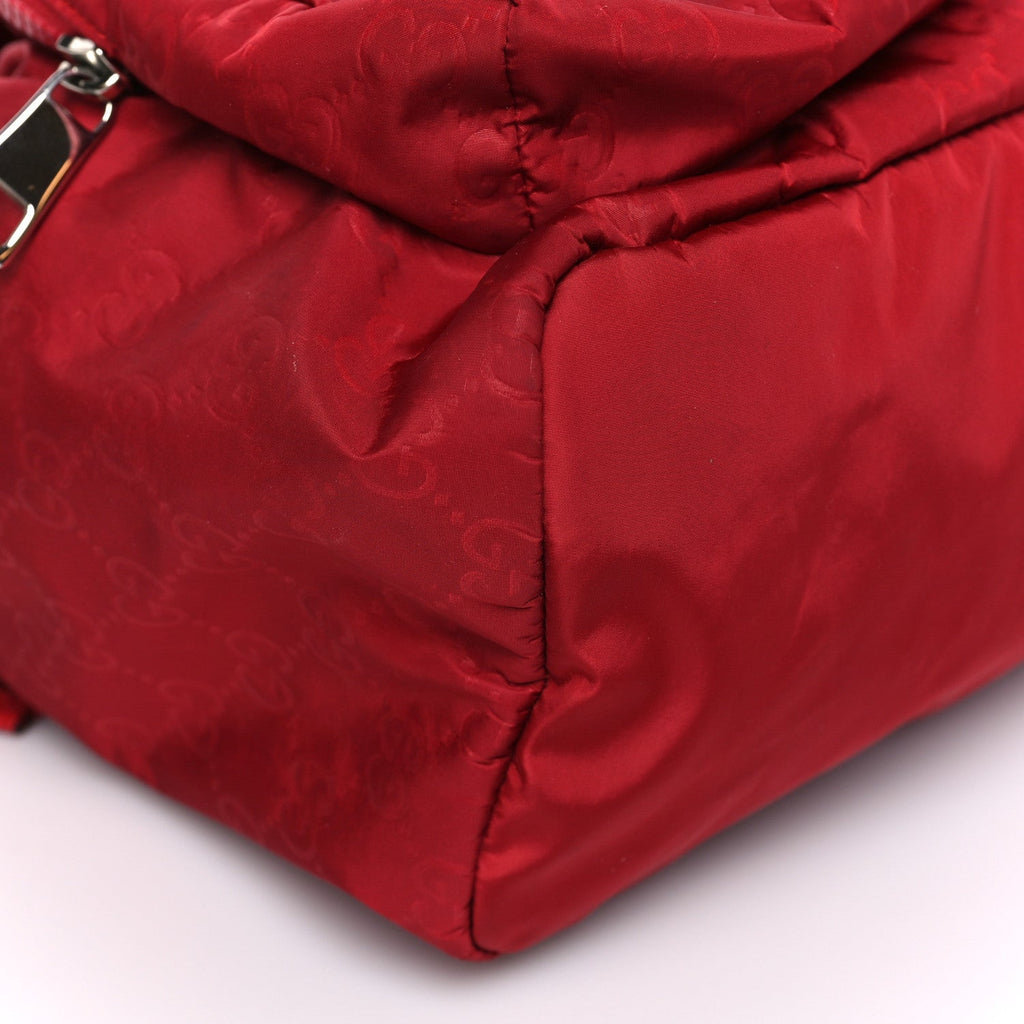 Nylon Monogram Medium Light Single Buckle Backpack Vibrant Red