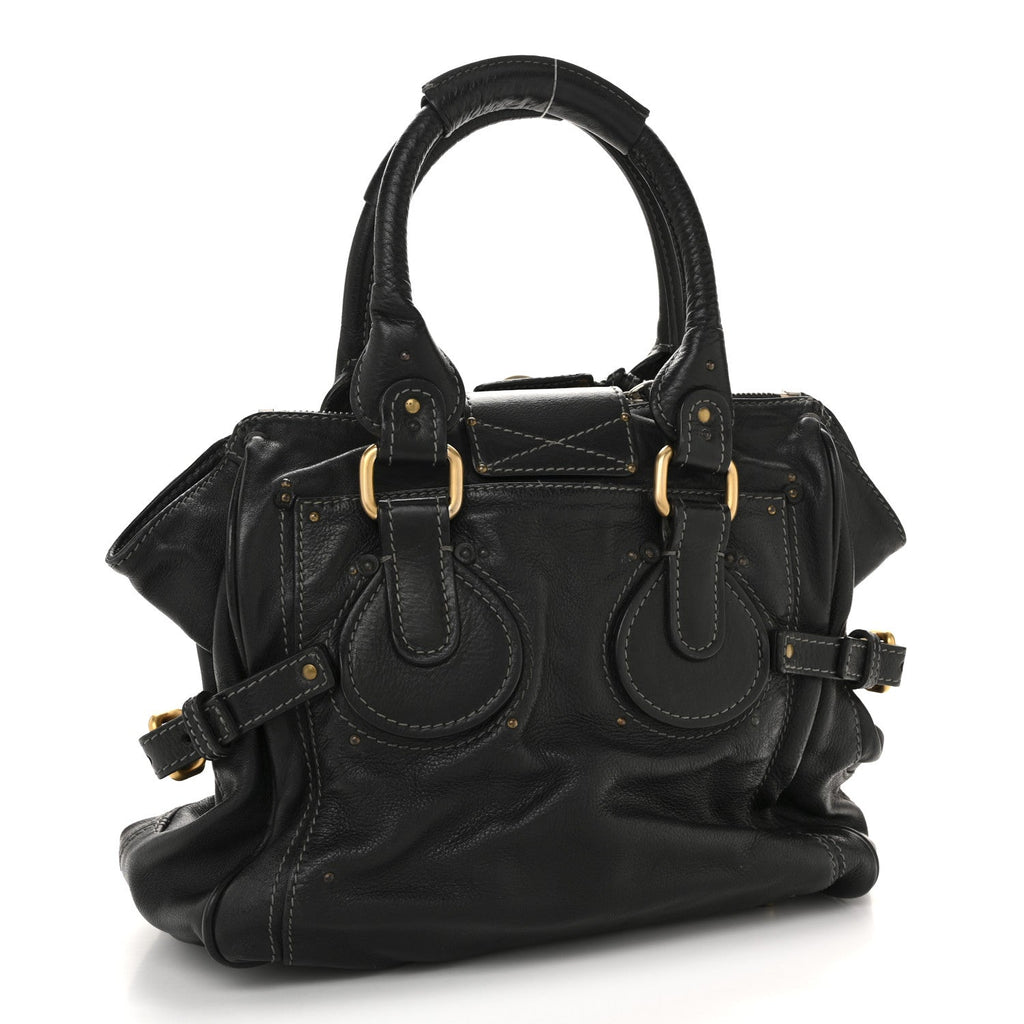 Grained Calfskin Paddington Tote Black