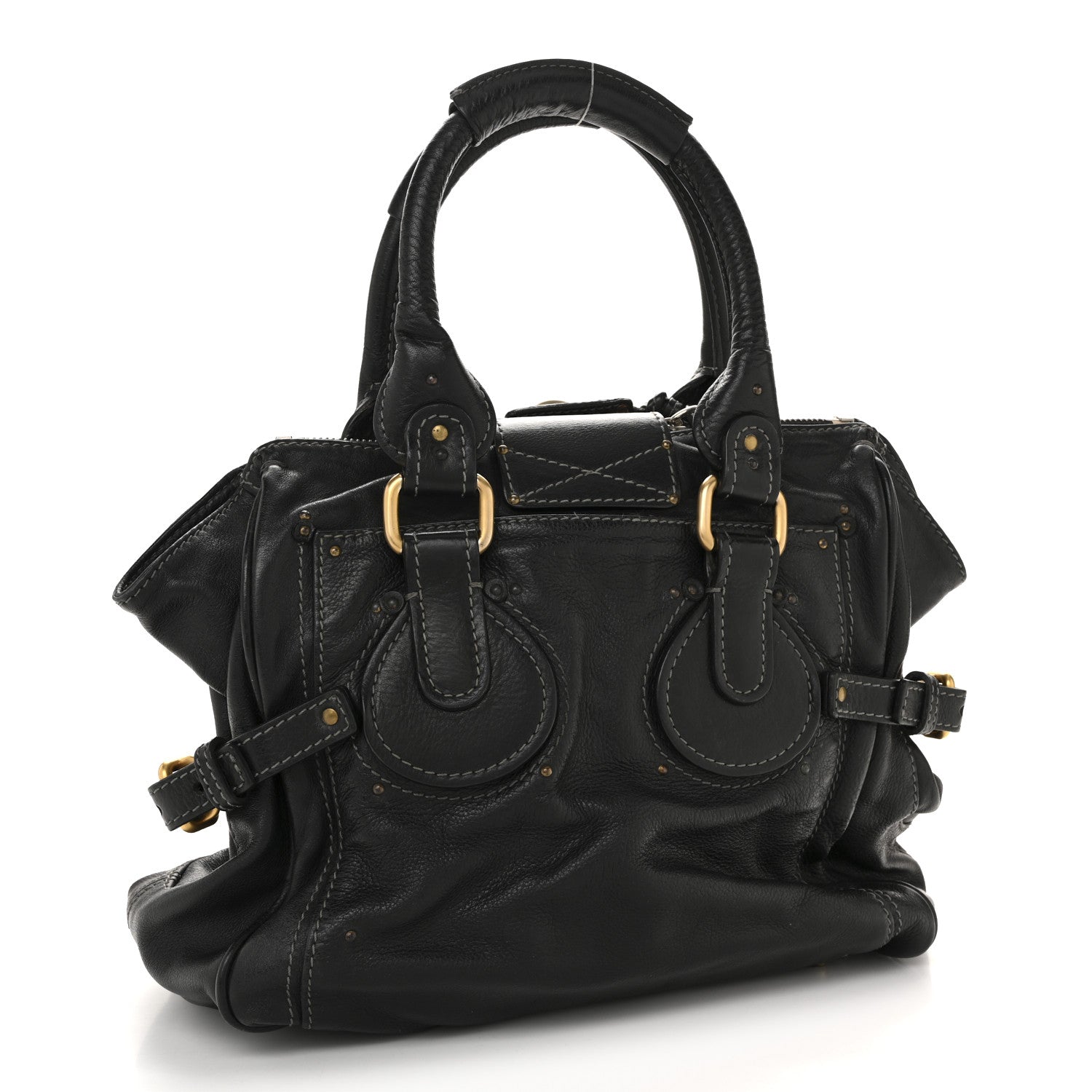 Grained Calfskin Paddington Tote Black
