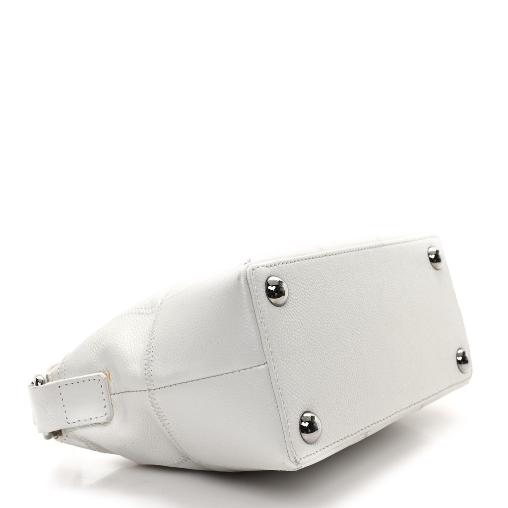 Caviar Square Stitched Bag White
