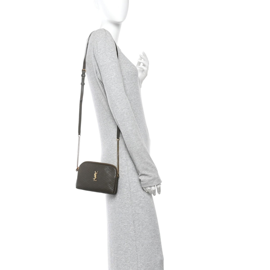 Lambskin Quilted Gaby Zipped Pouch