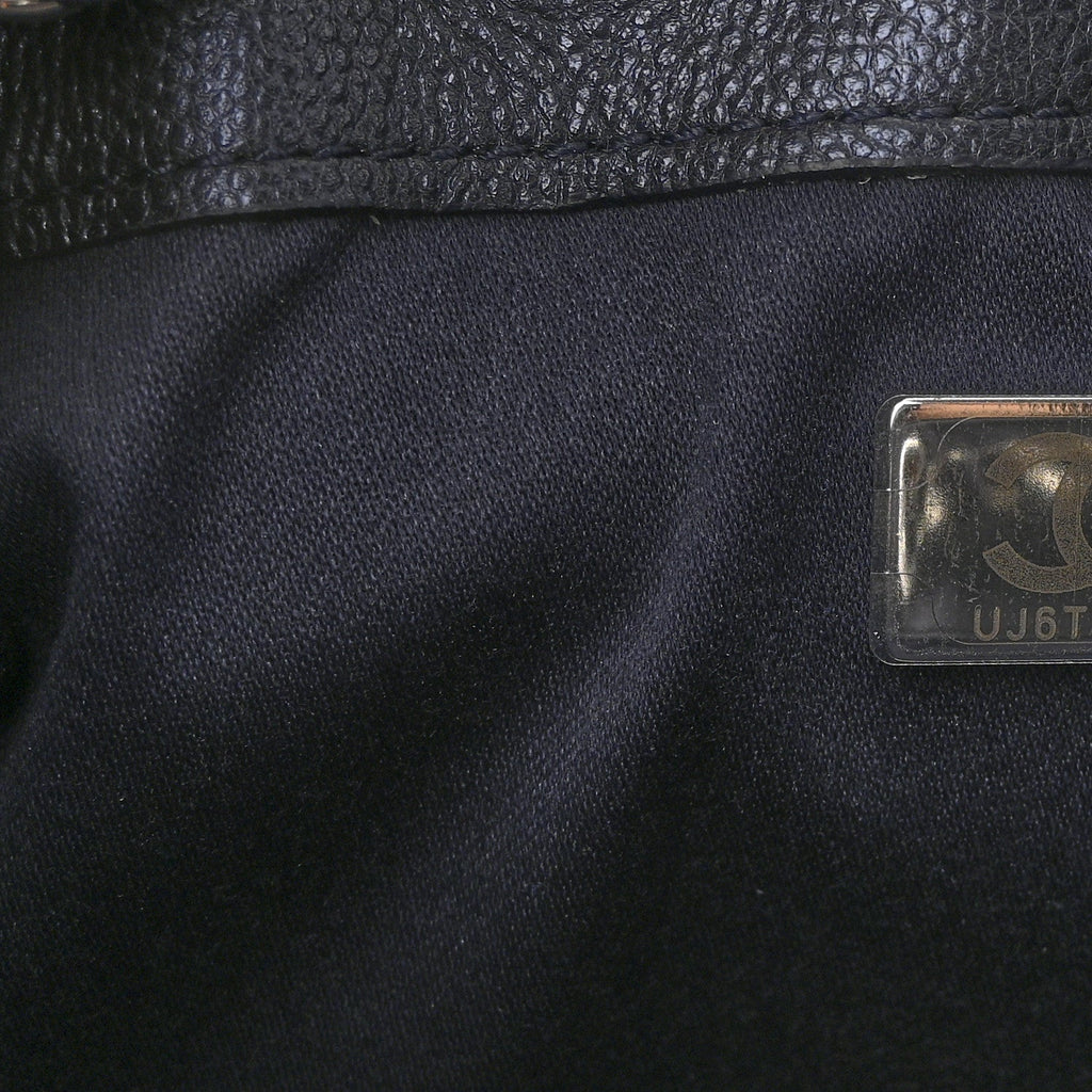Metallic Caviar Quilted Mini Chanel 25 Handbag Dark Blue