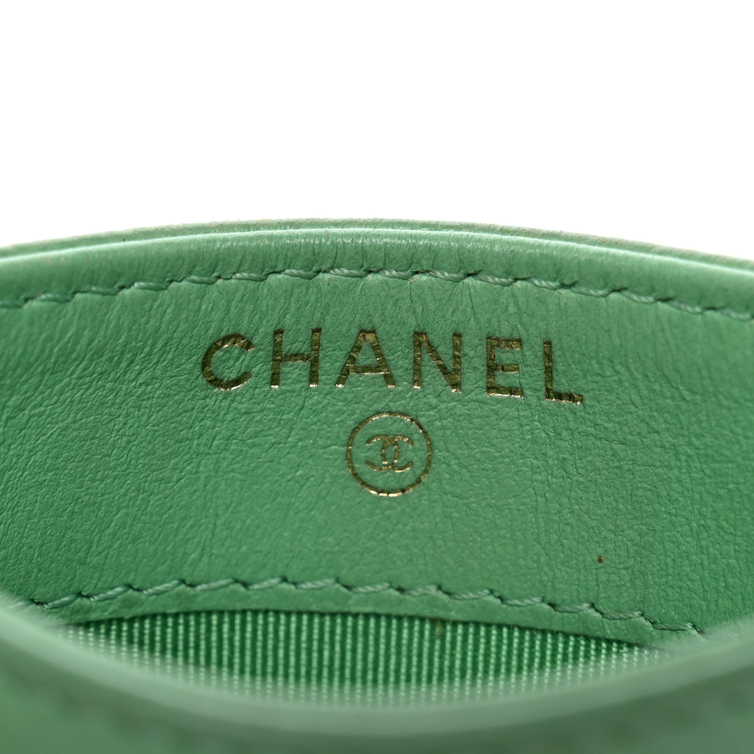 Caviar Quilted  Holder Green