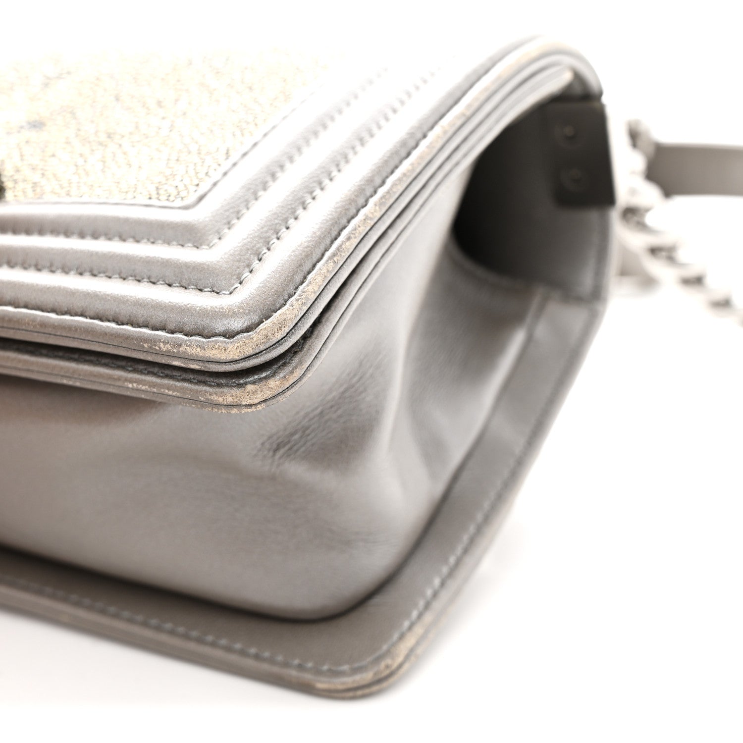 Galuchat Stingray Small Boy Flap Silver