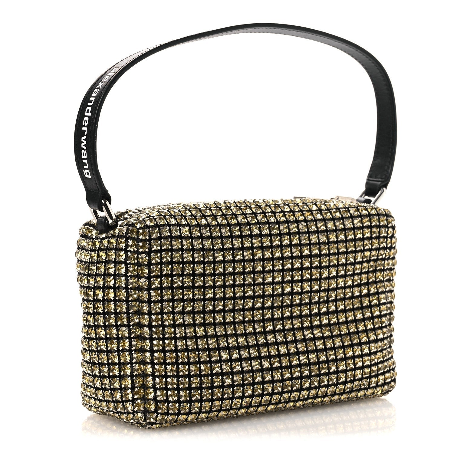 Mesh Crystal Rhinestone Medium Heiress Pouch Porcelain