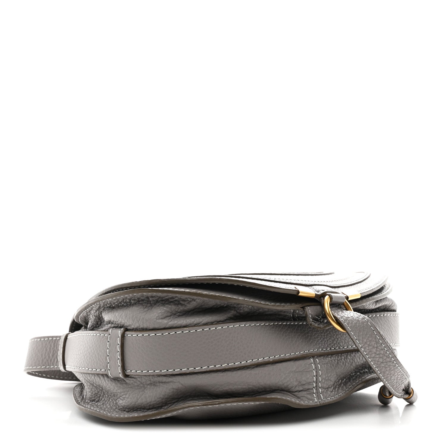 Calfskin Medium Marcie Round Crossbody Bag Cashmere Grey