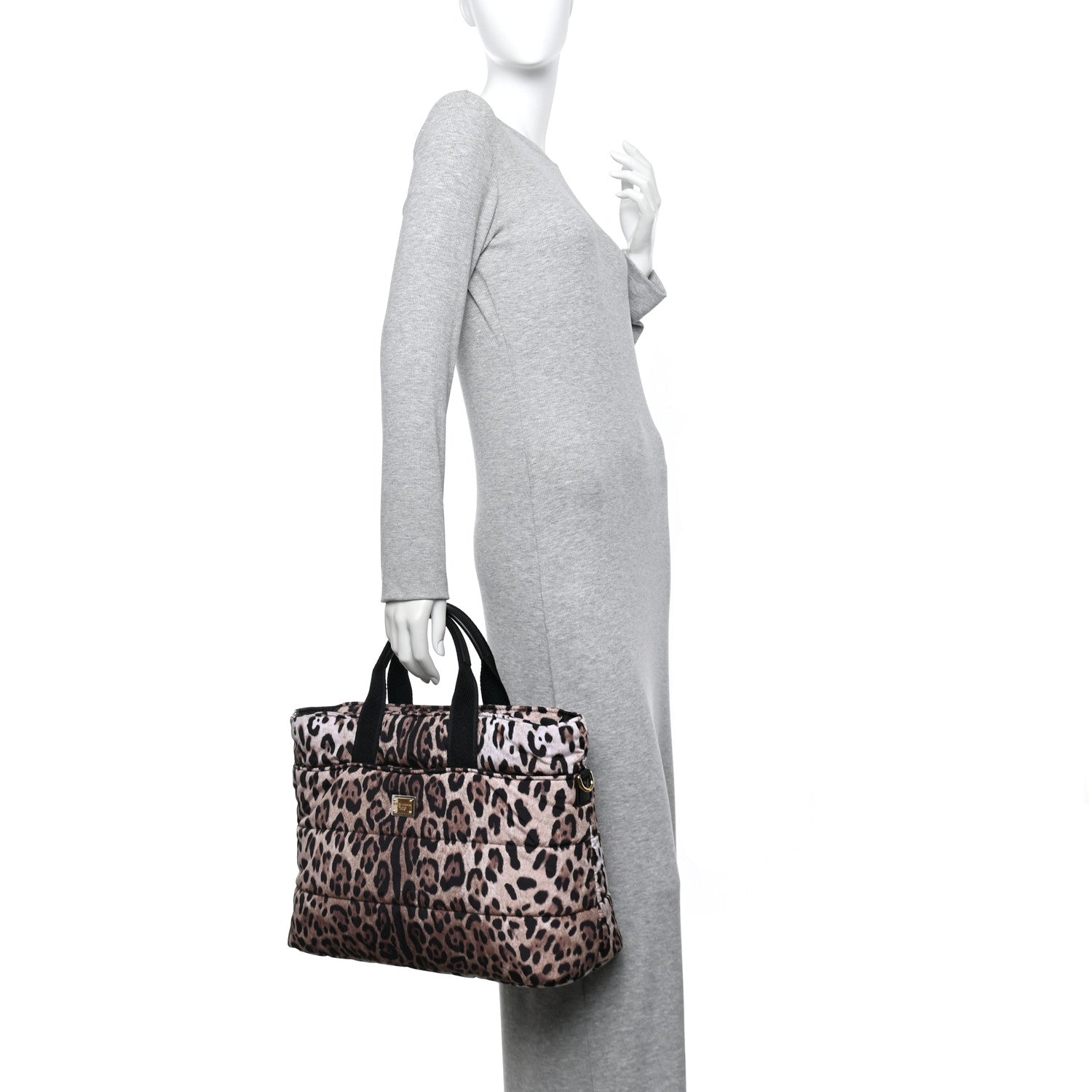 Nylon Leopard Print Changing Bag Brown