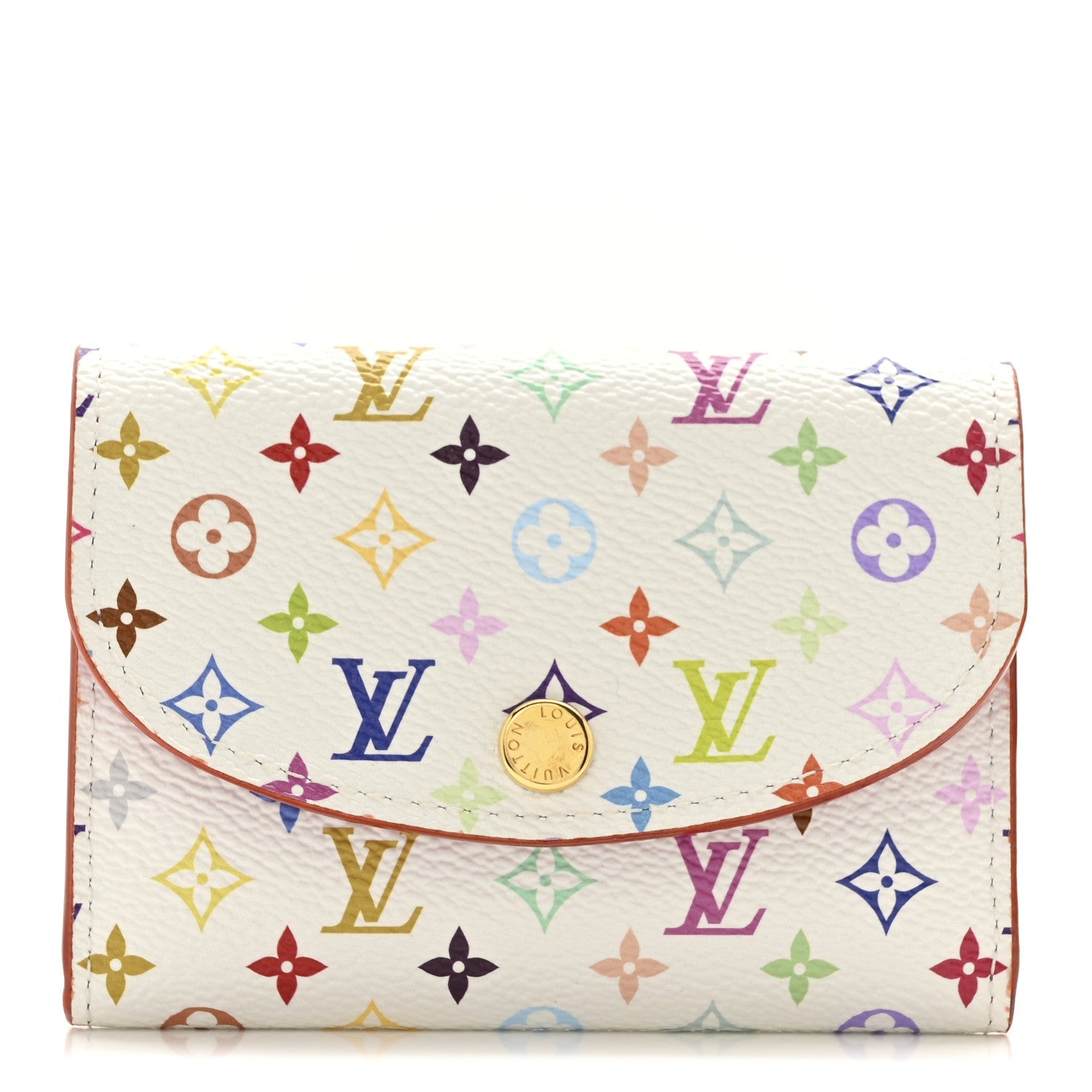 LV X TM Monogram Multicolor Rosalie Coin Purse White Kawaii Pink