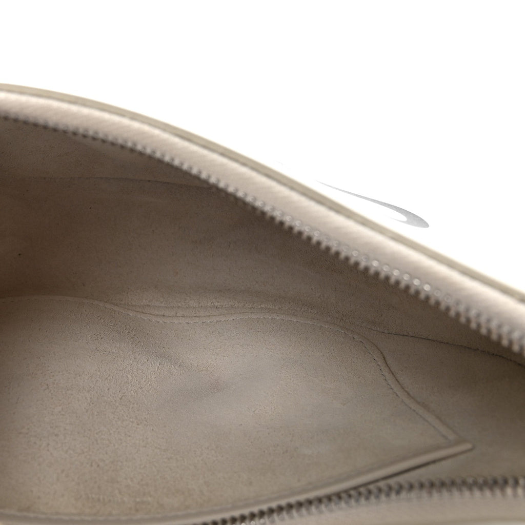 Smooth Calfskin Ava Logo Shoulder Bag White