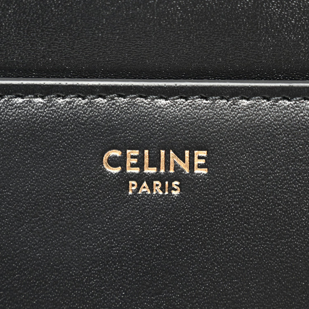 Satinated Calfskin Small 16 Top Handle Bag Black