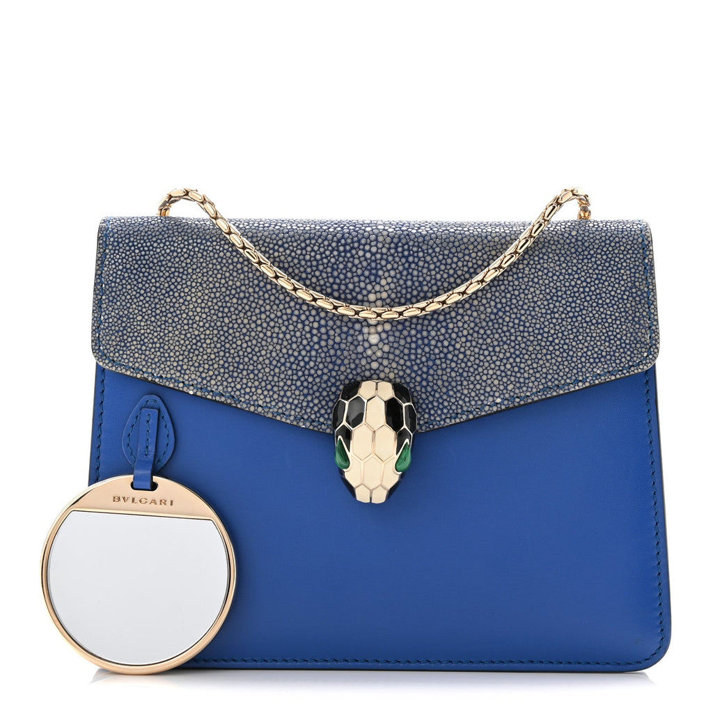 Galuchat Calfskin Serpenti Forever Crossbody Bag Blue