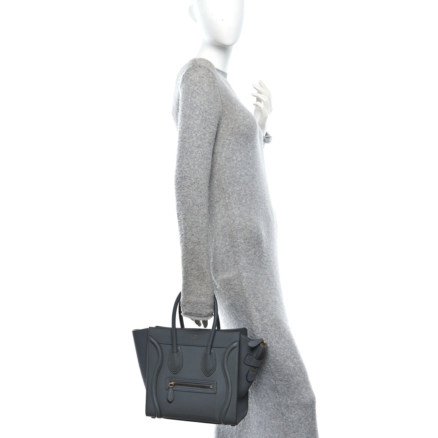 Baby Drummed Calfskin Micro Luggage Kohl