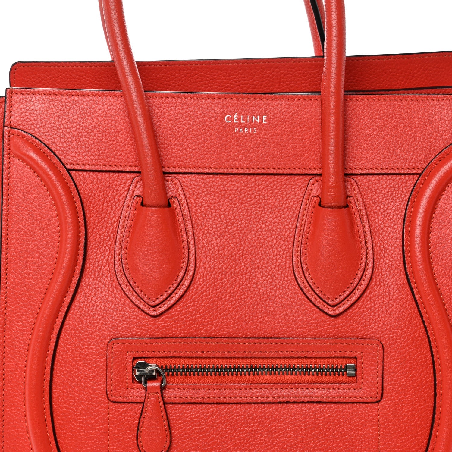 Drummed Calfskin Micro Luggage Vermillion