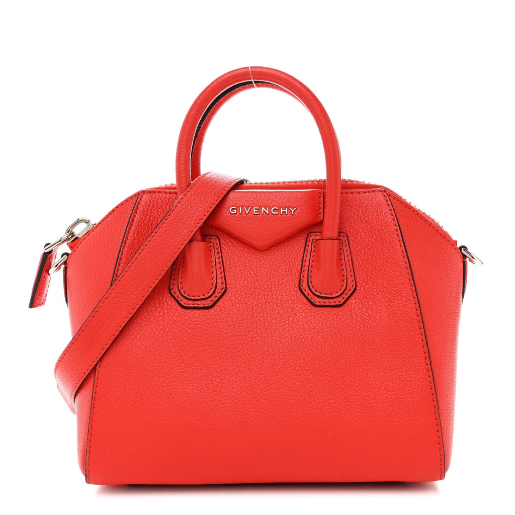 Sugar Goatskin Mini Antigona Pop Red