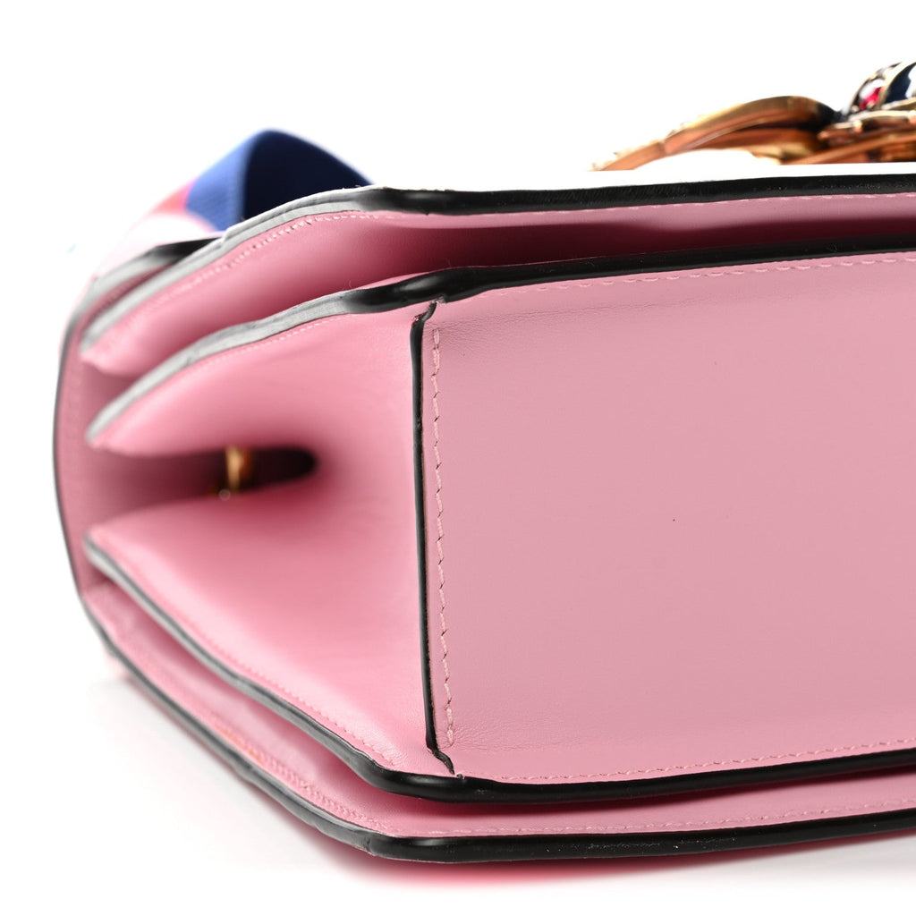 Calfskin Sylvie Web Small Queen Margaret Top Handle Bag Sugar Pink