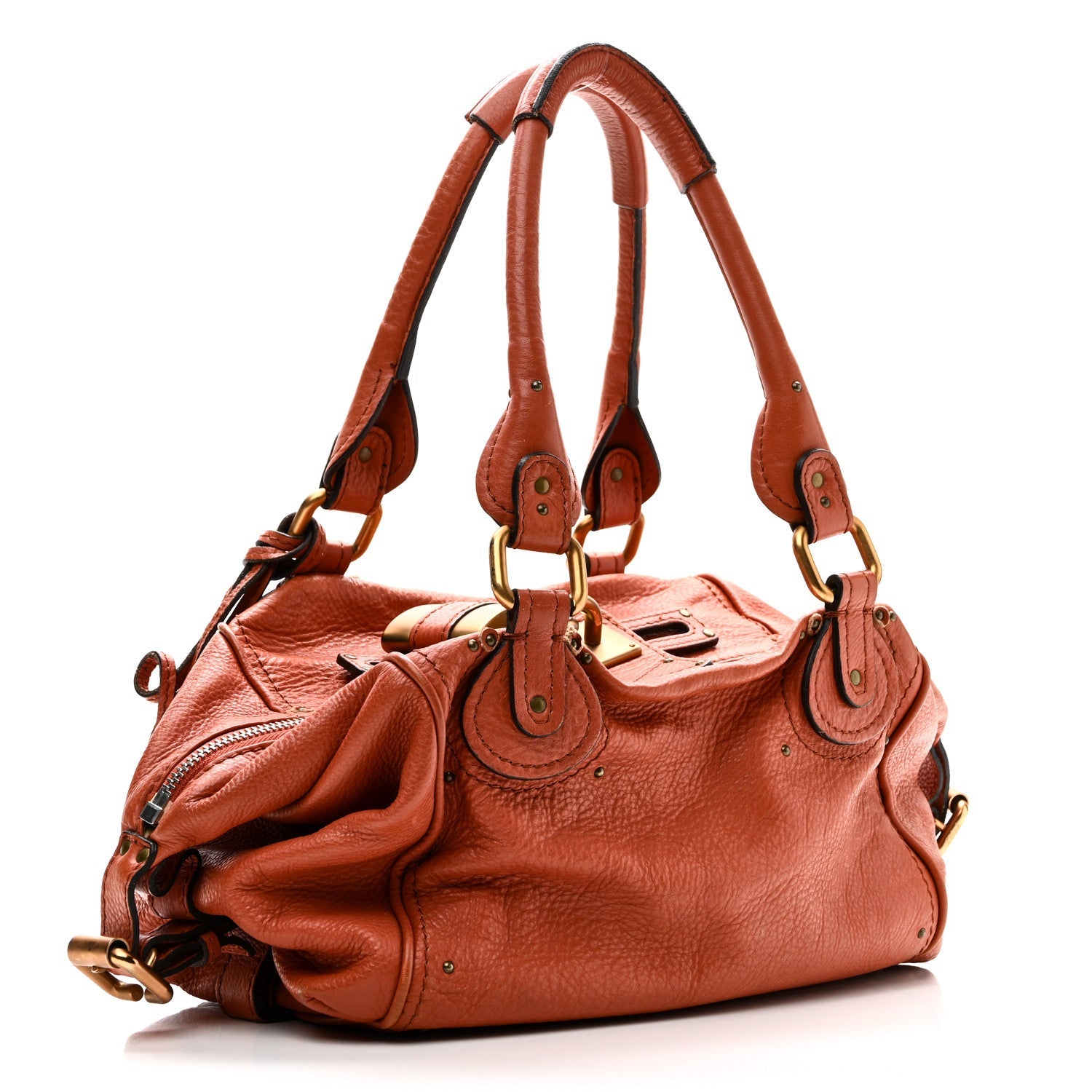 Calfskin Paddington Front Pocket Tote Whiskey