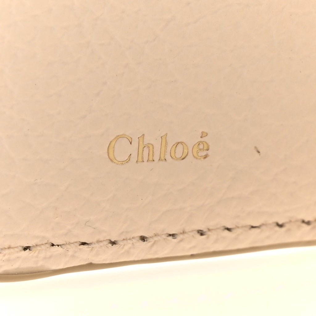 Grained Calfskin Marcie Small Compact Wallet White