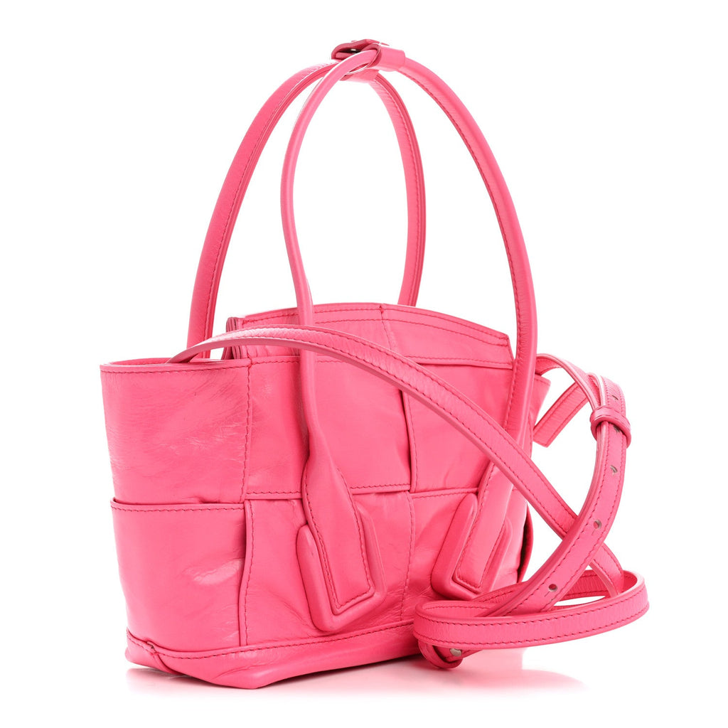 Paper Calfskin Maxi Intrecciato Mini Arco Pink